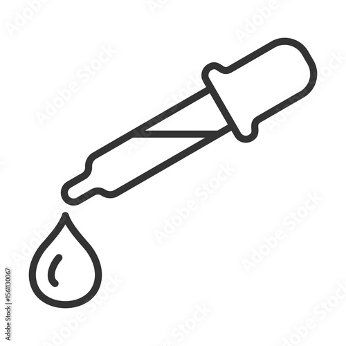 Pipette Icon Outline Style. Vector Illustration Design