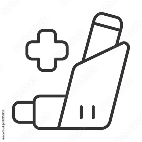 Inhaler Icon Outline Style. Vector Illustration Design