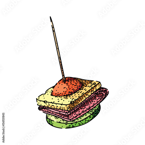 bitesized canape sketch hand drawn vector