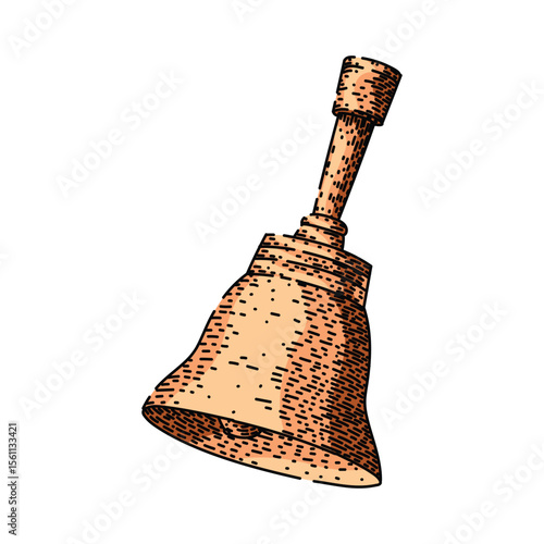 sound gold bell sketch hand drawn vector