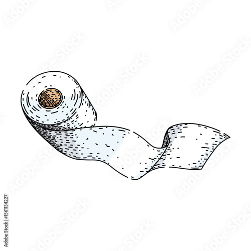 bathroom toilet paper roll sketch hand drawn vector