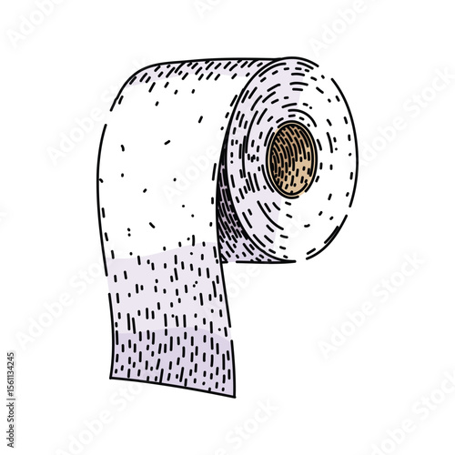 hygiene toilet paper roll sketch hand drawn vector
