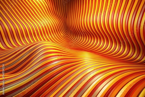 Abstract Warm-toned Striped Wave Pattern Design Featuring Curving Lines and Vibrant Hues