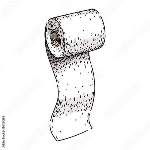 tissue toilet paper roll sketch hand drawn vector
