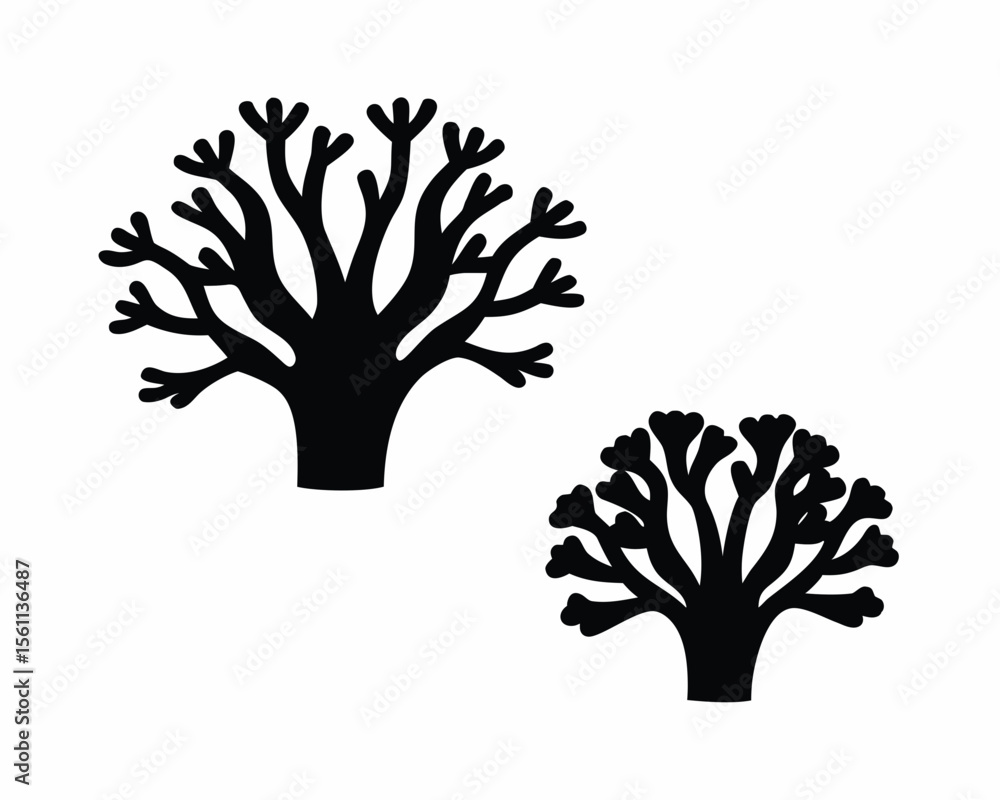 Naklejka premium sea Anemone icon vector silhouette illustration isolated on white background