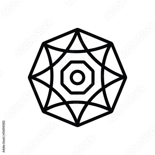 Black line icon for diamond