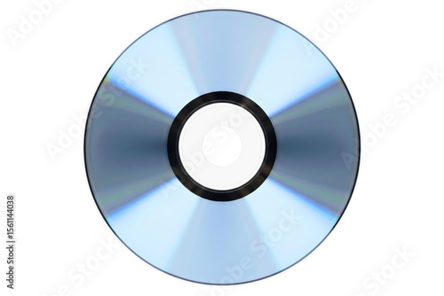 Blank recordable compact disc with a shiny surface isolated on a transparent background