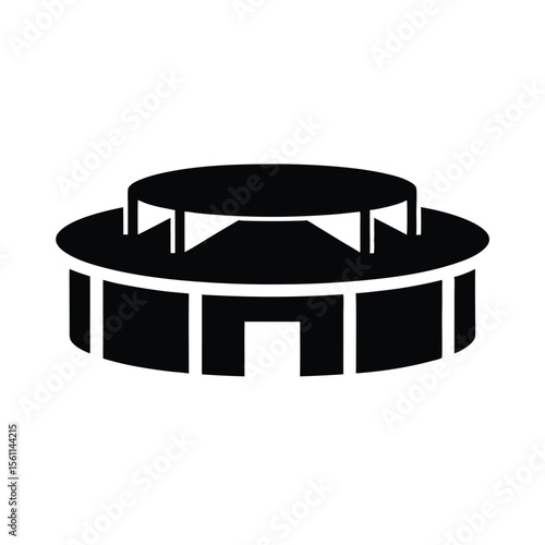 Circular Stadium Icon Vector Illustration of a Round Arena