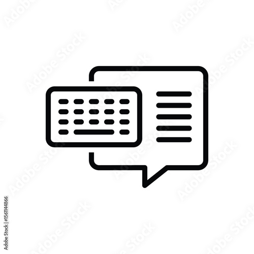 Black line icon for chat
