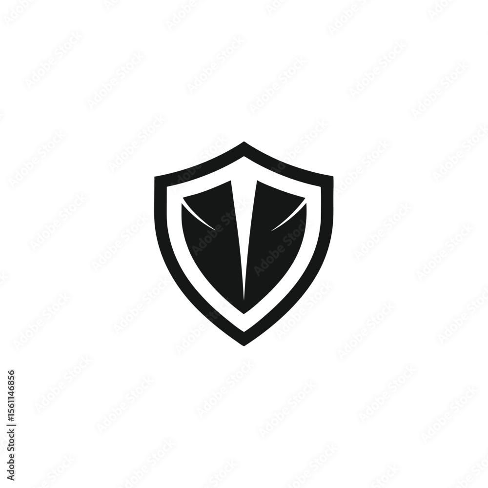 Bold Shield Logo Modern Black and White Security Icon Design Bold Shield Logo Modern Black and White Security Icon Design