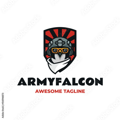Army Falcon Head Logo Design