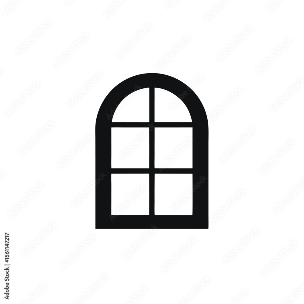 Elegant Arch-Top Window Icon Simple, Clean Design for Architectural Projects Elegant Arch-Top Window Icon Simple, Clean Design for Architectural Projects