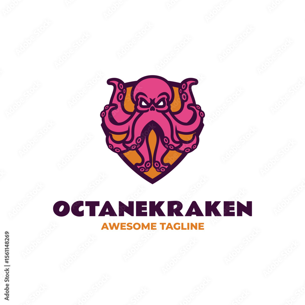 Fototapeta premium Octane Kraken Emblem Logo Design