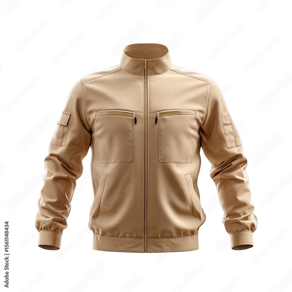 Naklejka premium Stylish Tan Jacket for Modern Casual Outfit in Urban Setting