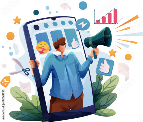 social media specialist vector illustration