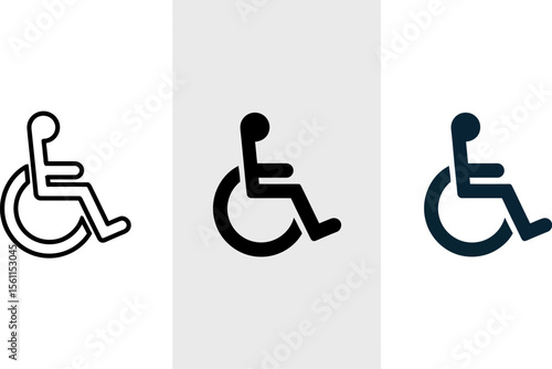 Handicap accessibility icon wheelchair symbol disability access sign for disabled persons access design editable vector illustration
