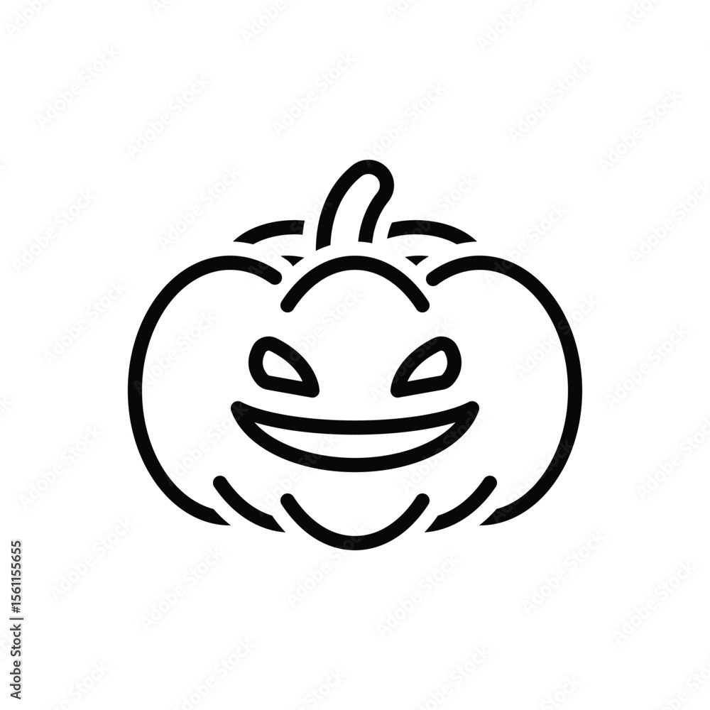 Obraz premium Black line icon for pumpkin