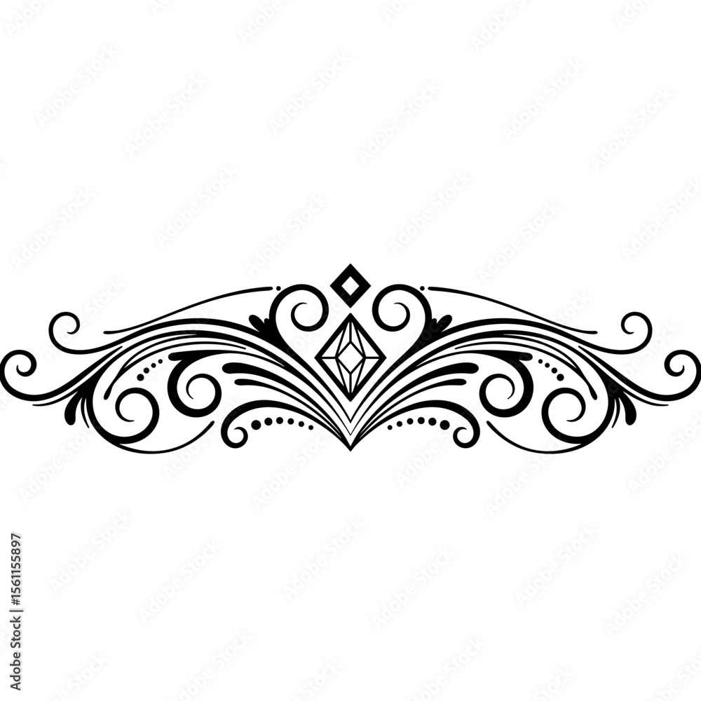Fototapeta premium Elegant floral ornamental design with intricate swirls and patterns 