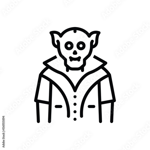 Black line icon for vampire