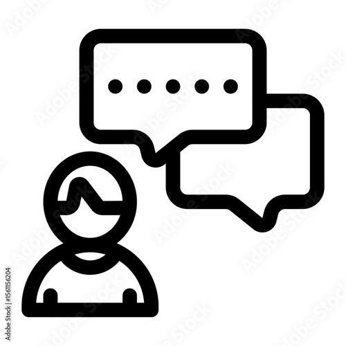 Person Chatting Outline Icon