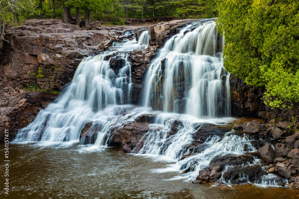 Fototapeta premium Gooseberry Falls Middle Falls Sunset