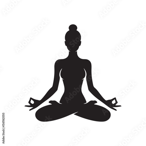 lotus yoga pose vector silhouette clip art logo design illustration collections.