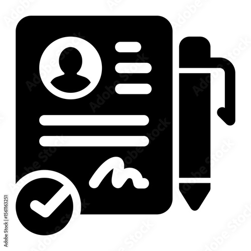 Signed Document and Pen Icon