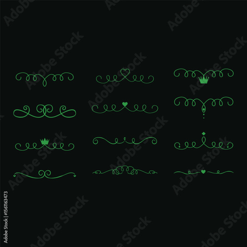 Art deco ornament set 