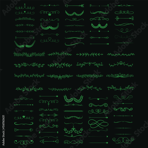 Art deco ornament set 