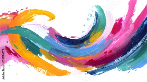 Vibrant abstract paint strokes in a dynamic composition