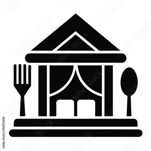 food court building with-tray and utensils