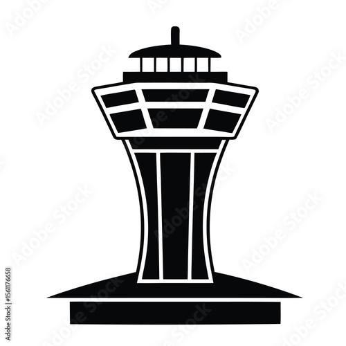 air traffic control tower clean vector outline