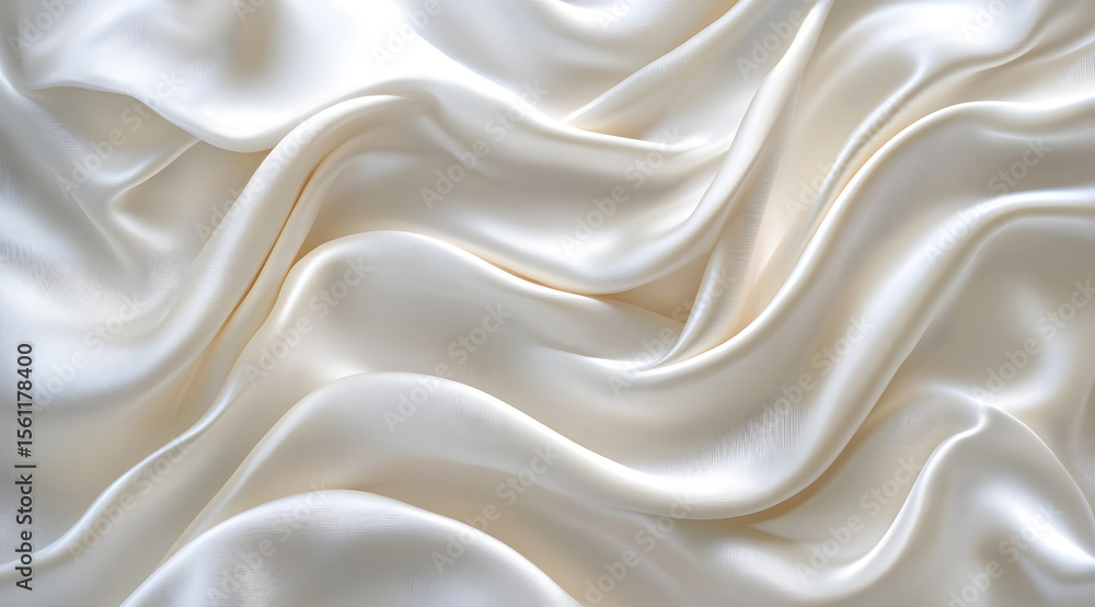 Obraz premium Abstract golden silk background luxury white cloth or liquid wave Abstract or white fabric texture background. Cloth soft wave. Creases of satin, silk, and Smooth elegant cotton.