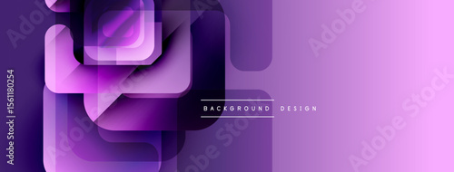 Abstract purple layers create modern design. Gradient shades, geometric shapes, smooth transitions define visual appeal.
