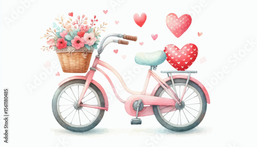 pink bicycle with flowers