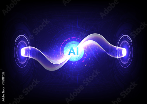 Quantum AI computing technology background concept.