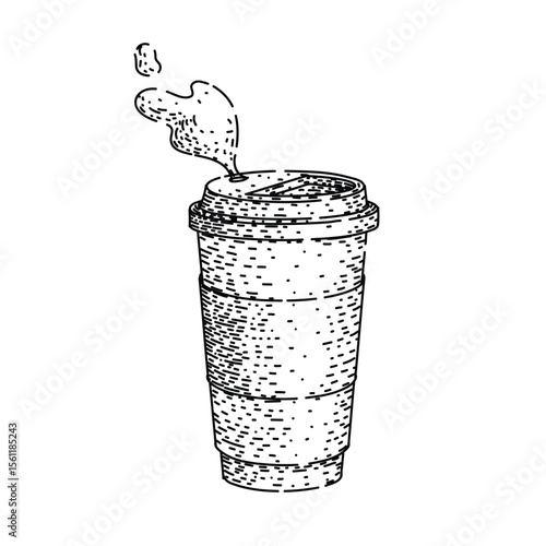 ceramic coffee cup sketch hand drawn vector