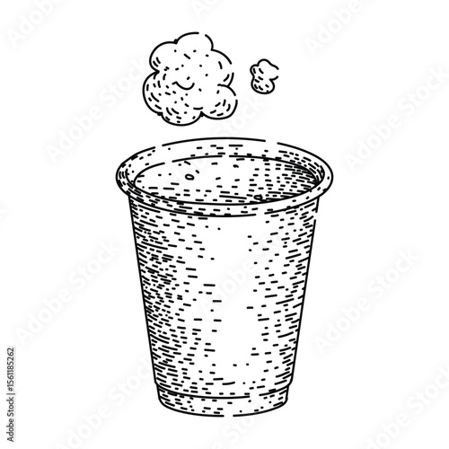 cappuccino coffee cup sketch hand drawn vector