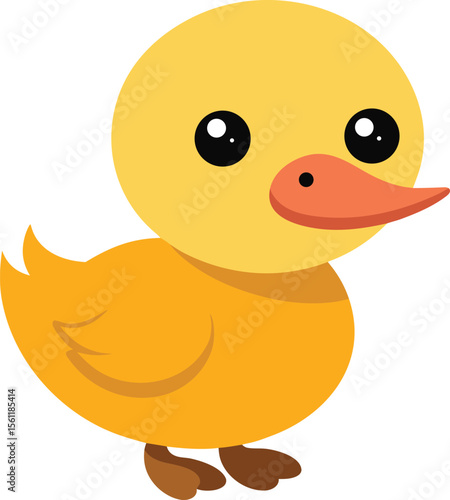 cute baby duck with round body and tiny beak bla.eps