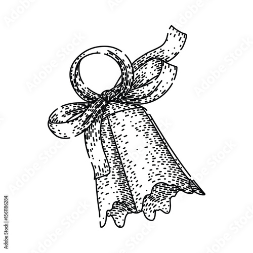 metal gold bell sketch hand drawn vector