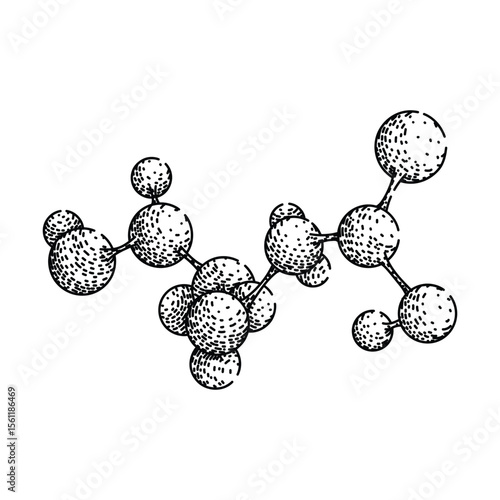 chemistry molecule atom sketch hand drawn vector