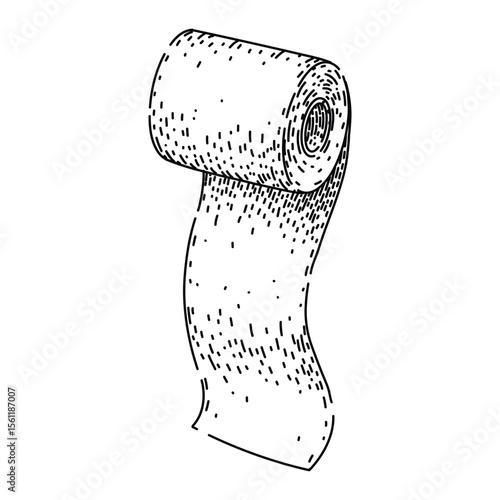 tissue toilet paper roll sketch hand drawn vector