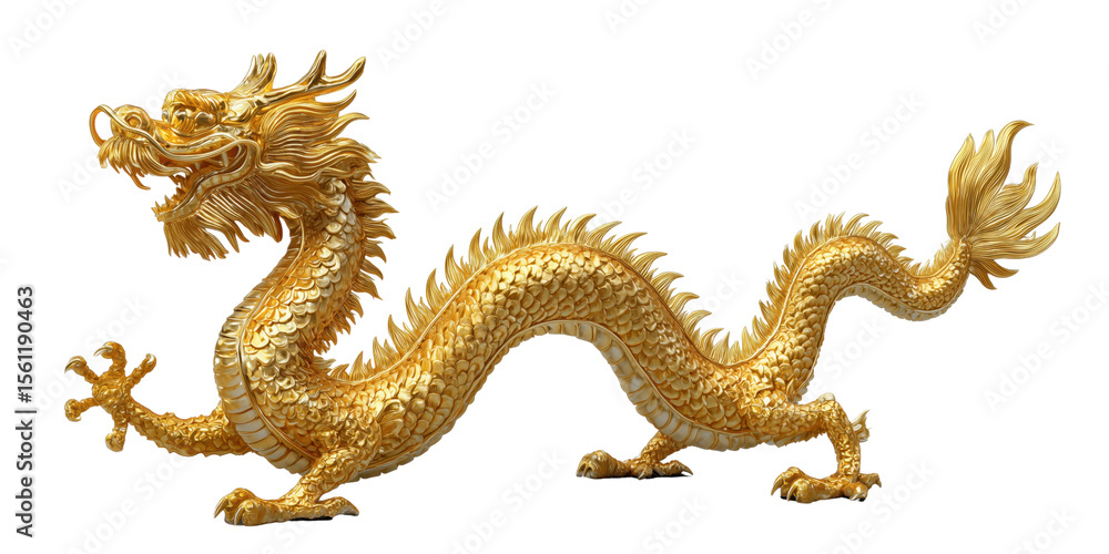 Fototapeta premium 3D Chinese style dragon transparent background