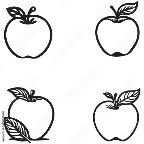 Minimalist Apple Line Art Vector Design