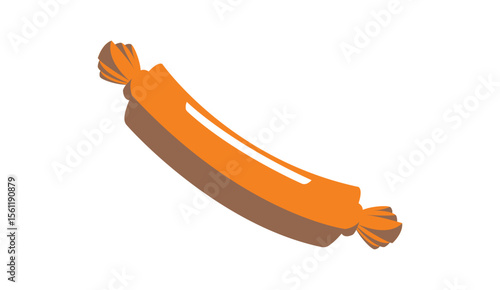 Long Sausage Vector Illustration