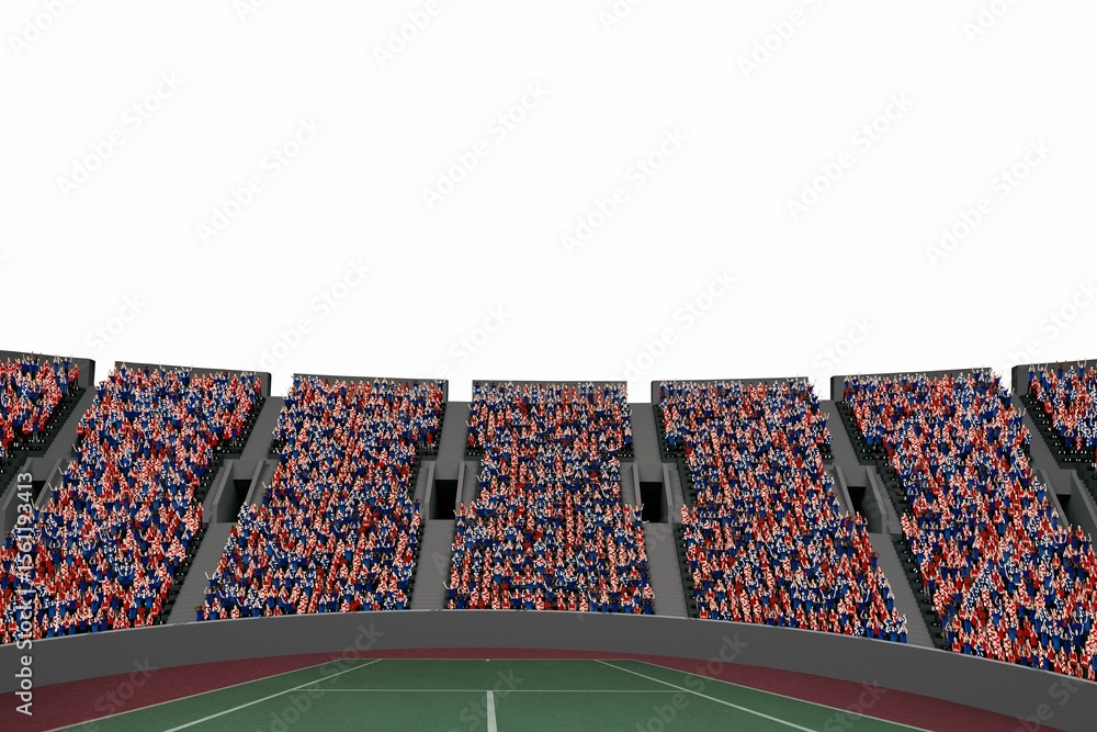 Obraz premium Digitally generated image of spectator at stadium