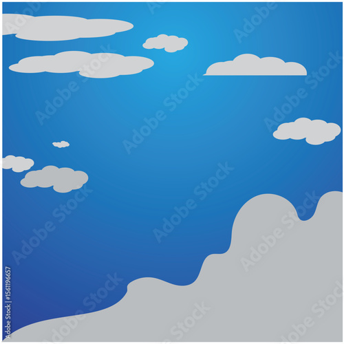 Blue sky illustration vector and design