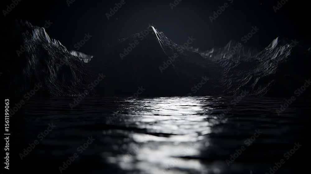 Naklejka premium Night mountain landscape