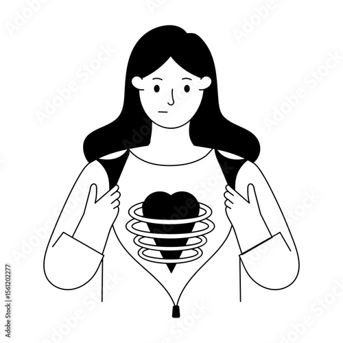 A glyph style illustration showing inner turmoil 
