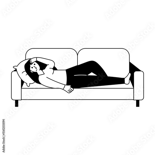 A glyph style illustration showing burnout recovery 
